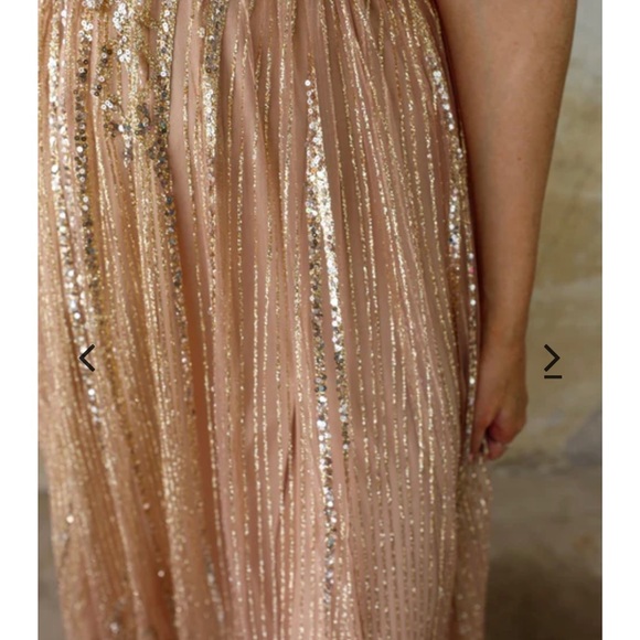 Rose Gold Sequin Maxi Gown, NWT - Picture 4 of 8